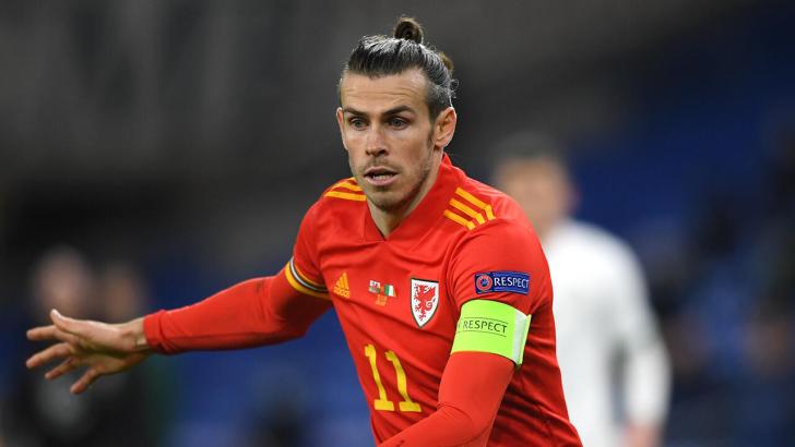 Gareth Bale playing for Wales